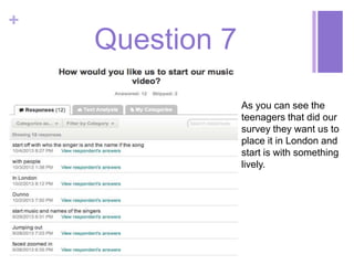+

Question 7
As you can see the
teenagers that did our
survey they want us to
place it in London and
start is with something
lively.

 