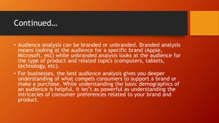 Audience analysis and content strategy