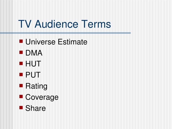 Audience and Audience Measurement (Ratings)