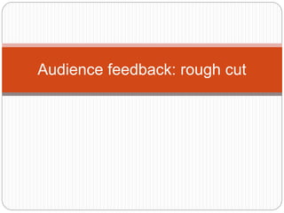 Audience feedback: rough cut
 
