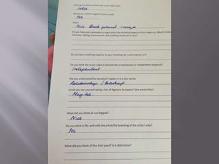 Audience feedback for video and digipak