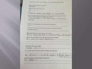 Audience feedback for video and digipak