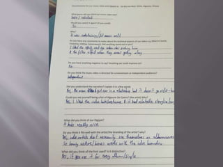 Audience feedback for video and digipak