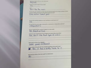 Audience feedback for video and digipak