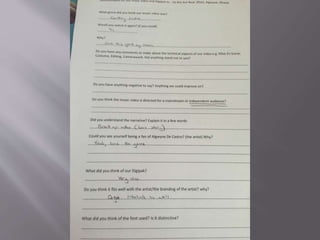 Audience feedback for video and digipak