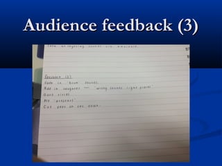 Audience feedback (3)

 