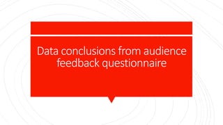 Data conclusions from audience
feedback questionnaire
 