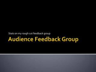 Audience Feedback Group Stats on my rough cut feedback group 