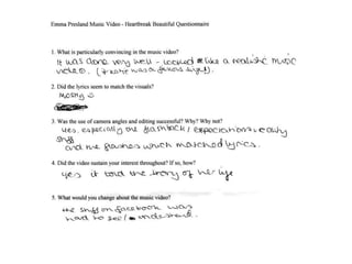 Audience feedback questionnaires