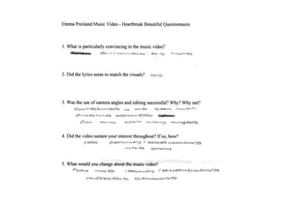 Audience feedback questionnaires