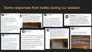 Some responses from twitter during our session
 