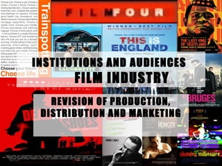 INSTITUTIONS AND AUDIENCES
       FILM INDUSTRY
   REVISION OF PRODUCTION,
 DISTRIBUTION AND MARKETING
 