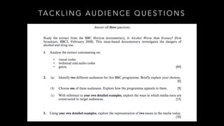 TA C K L I N G A U D I E N C E Q U E S T I O N S
 