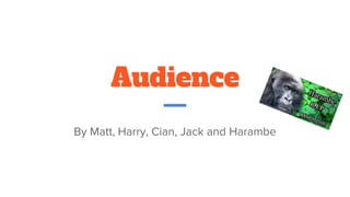 Audience
By Matt, Harry, Cian, Jack and Harambe
 