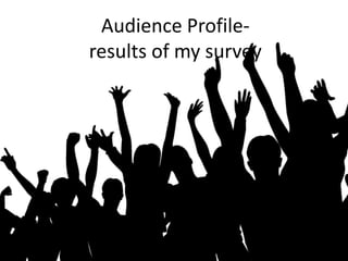 Audience Profile-
results of my survey
 