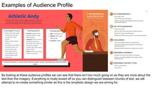 Examples of Audience Profile
By looking at these audience profiles we can see that there isn’t too much going on as they are more about the
text than the imagery. Everything is nicely boxed off so you can distinguish between chunks of text, we will
attempt to re-create something similar as this is the simplistic design we are aiming for.
 