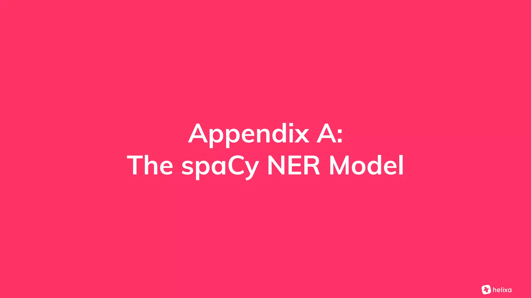 Appendix A:
The spaCy NER Model
 