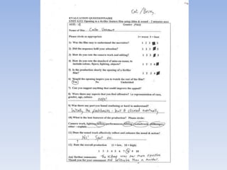 Audience questionnare