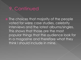 Record Labels
 Oasis formed their own record label ‘Big Brother’.
 Kings of Leon originally signed to RCA, however in 2009, they
launched their own record label, ‘Serpents and Snakes’.
 Coldplay is signed to EMI.
 Of monsters and men are signed to Republic Records.
 Generally alternative rock artists dislike big record labels due to
the fear of being industrialised and turned into mainstream
artists.
 
