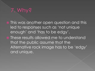 More recent music
Of Monsters and Men
Their style of music is
Alternative folk rock music. They
were formed in Iceland in 2010,
which allows their music to be
traditional yet with a modern twist.
In 2011, Of Monsters and Men released
an EP entitled Into the Woods. The
band's debut album My Head is an
Animal which was released in
2011, peaked at No. 6 on the US Billboard
200 album chart, No. 3 in the UK and also
reached other European charts.
Its lead single “Little Talks" was an
international success, reaching the Top 20
in over five countries and No. 1 on US
Alternative songs.
 