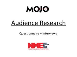 Audience Research Questionnaire + Interviews 