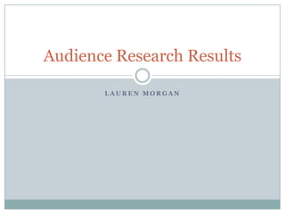Audience Research Results
LAUREN MORGAN

 