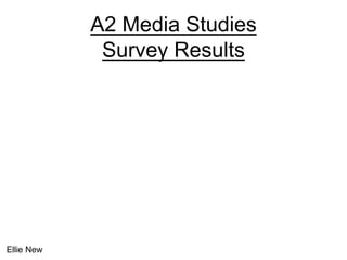 A2 Media Studies
Survey Results
Ellie New
 