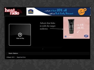 Advert that links
in with the target
audience
 