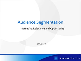 Audience Segmentation Sr
