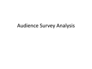 Audience Survey Analysis
 