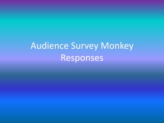 Audience Survey Monkey
Responses

 