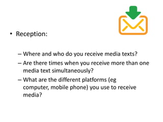 Outdated?These models were constructed 30 years ago.The available mainstream media was:Terrestrial TV: 4 free to air channelsAnalogue radio: BBC and commercial stationsPress and magazinesFilm: cinemas and home videoHome video games consoles