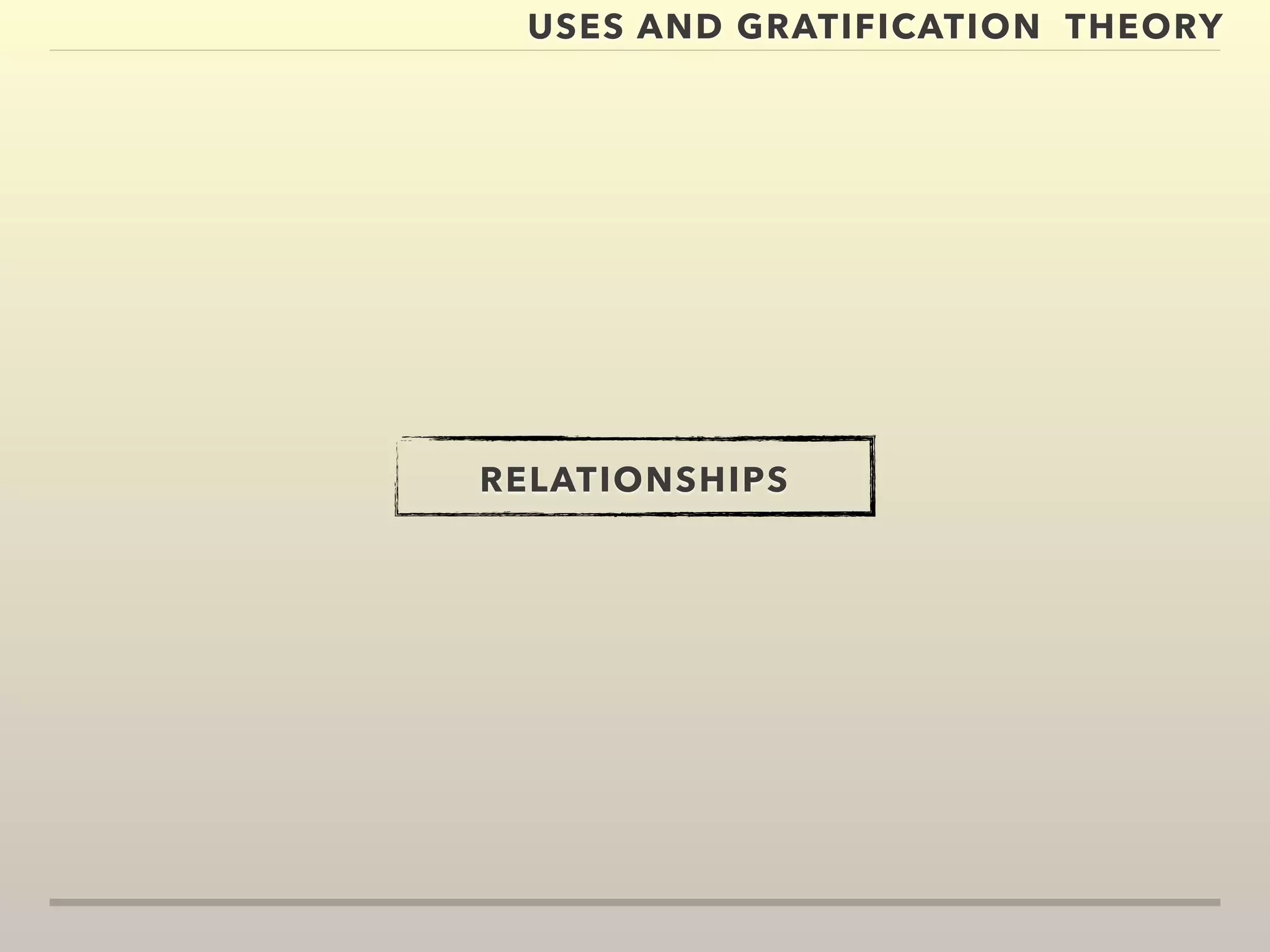 USES AND GRATIFICATION THEORY 
RELATIONSHIPS 
 