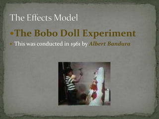 The Bobo Doll Experiment
 This was conducted in 1961 by Albert Bandura
 