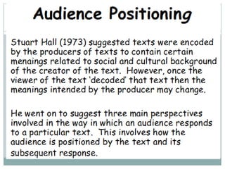 A2 Media Studies Audience theory | PPTX