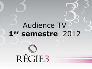 Audience TV
1 er   semestre 2012
 