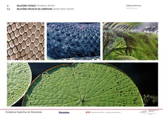 3.      RELATÓRIO TECNICO TECHNICAL REPORT                                                                         Cobertura Estrutura
 3.2     RELATÓRIO PROJECTO DA COBERTURA REPORT ROOF DESIGN                                                         Roof Structure




Complexo Esportivo do Amazonass                               gmp   International GmbH - architects and engineers
 