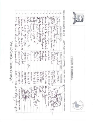 Acta de entrega de gobierno 2012-2015