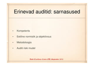 Audiitorkontroll 2012 ska lektor