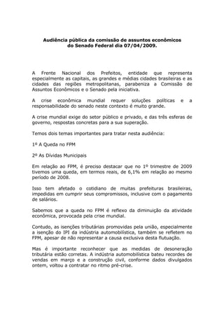 Audiência Pública Senado