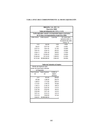  
                                                             




    TABLA APLICABLE CORRESPONDIENTE AL ISR DE LIQUIDACIÓN




                             182 

 
 