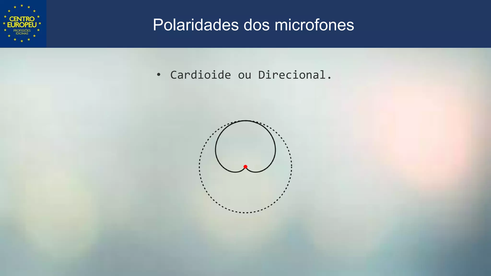 • Cardioide ou Direcional.
Polaridades dos microfones
 