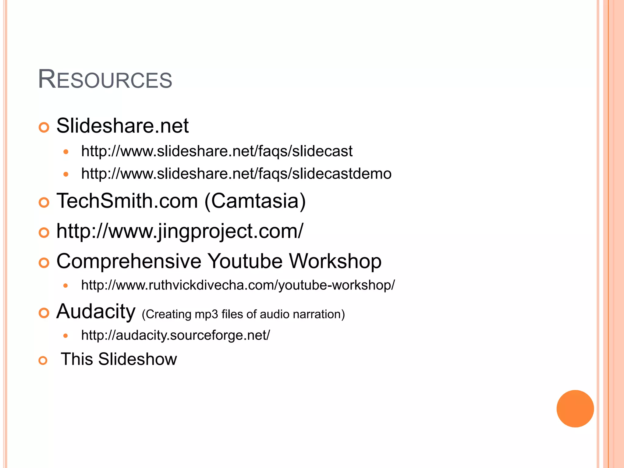 Producing Quality Audio for Slidecasting