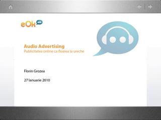 Audio Advertising - prezentare la SeedMoney Breakfast (27 ian 2010)