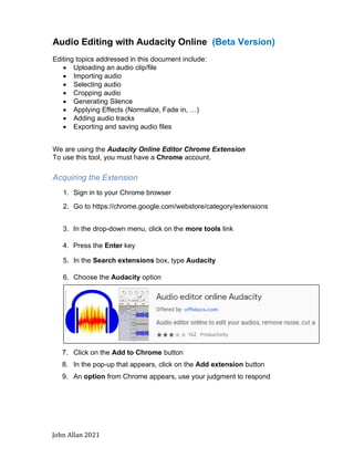 Audio Editing Basics with Audacity 2021 | PDF