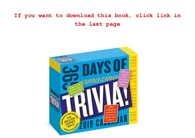 Audiobook 365 Days of Amazing Trivia! Page-A-Day Calendar 2019 by