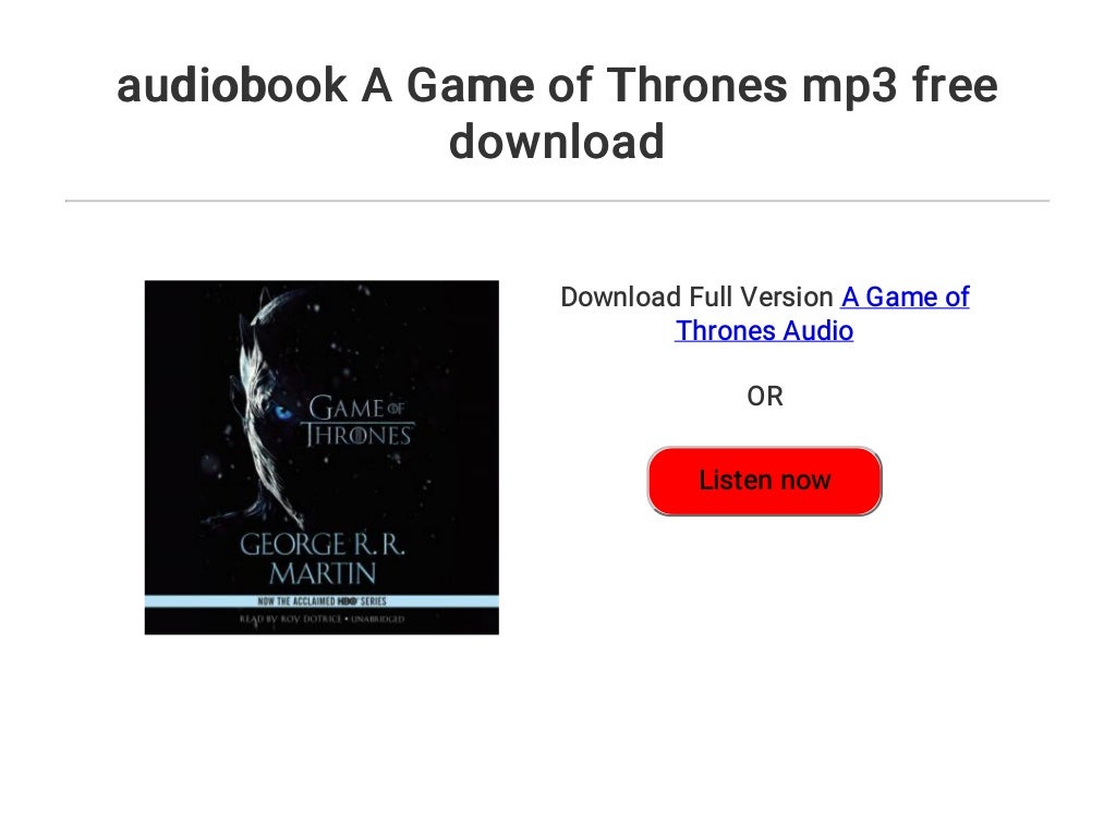 Audiobook A Game Of Thrones Mp3 Free Download