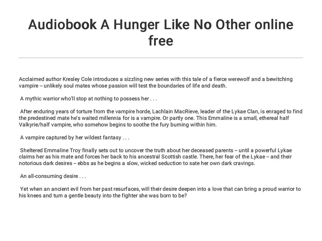 Audiobook A Hunger Like No Other online free