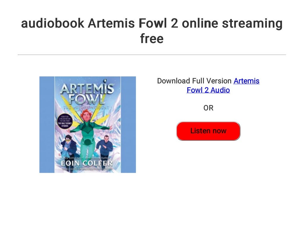 audiobook Artemis Fowl 2 online streaming free