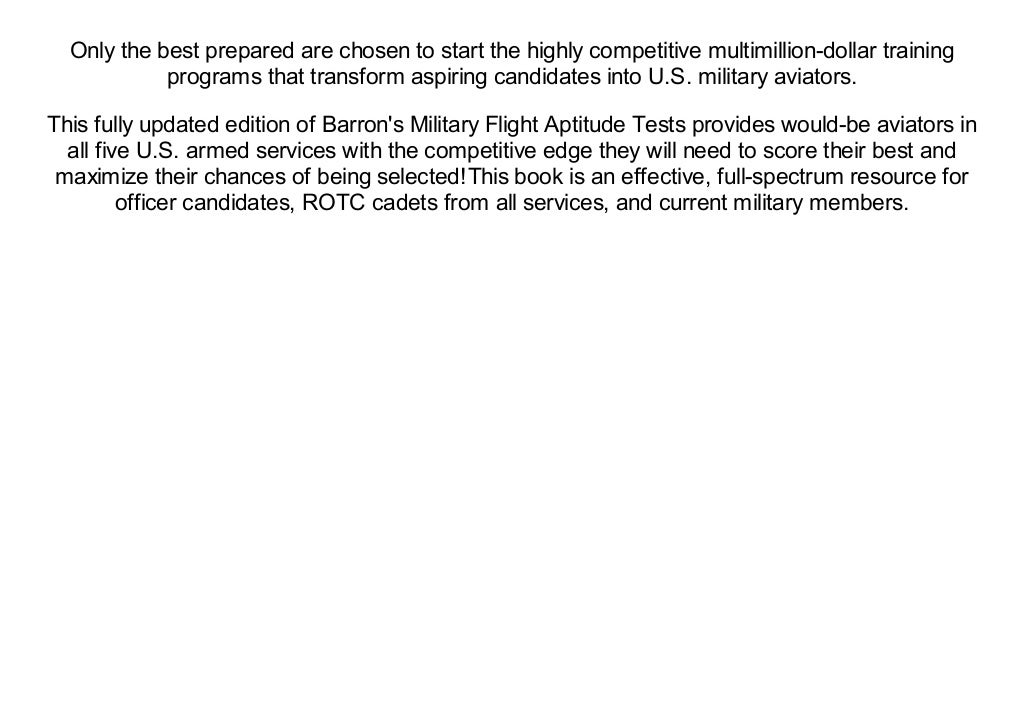 Barron S Military Flight Aptitude Tests Pdf
